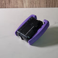 Purple Beyblade X winder launcher grip shown fitted around a launcher.