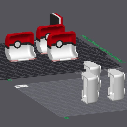 Design preview showing open clamshell holder components.